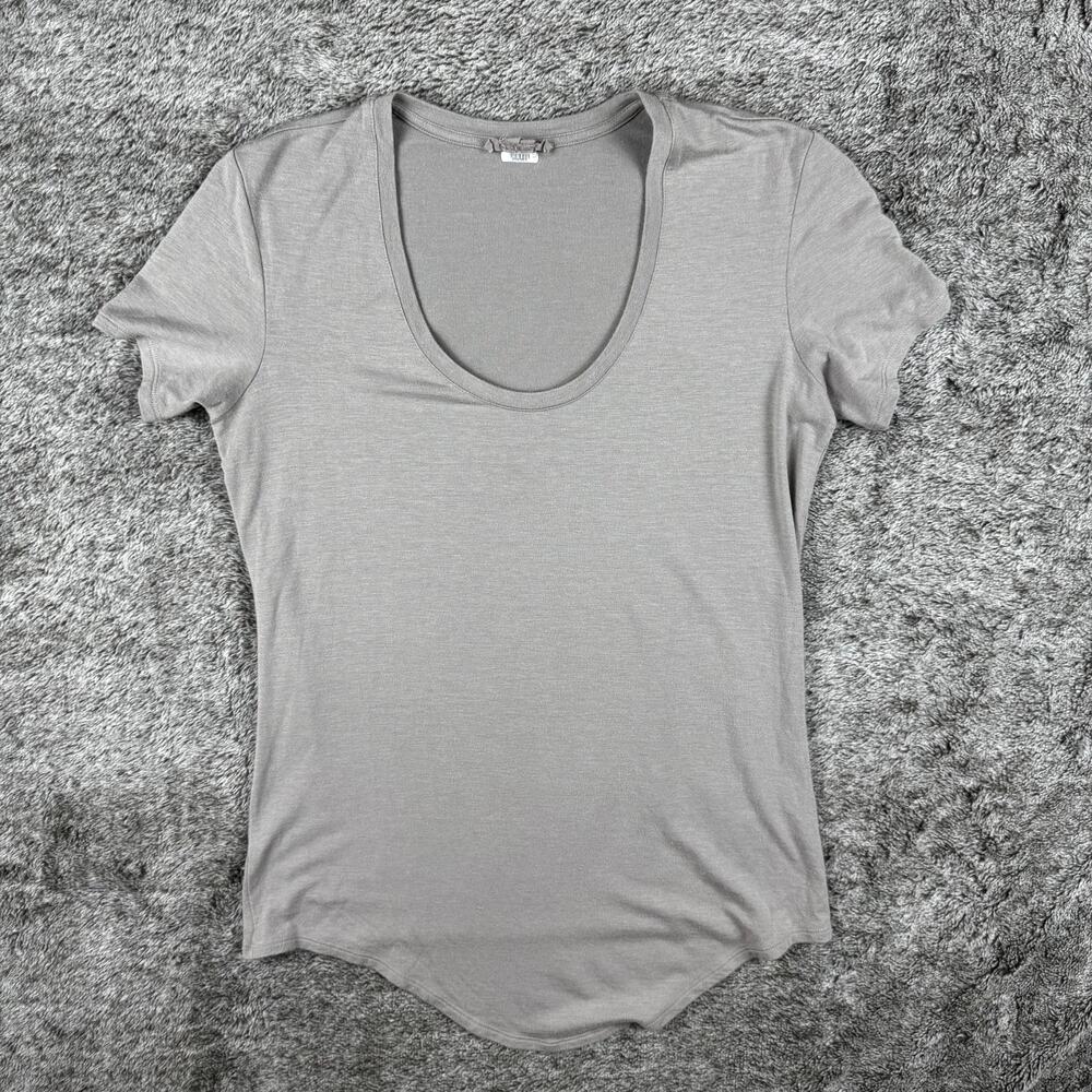 Helmut Scoop Neck Tee Women's Small Gray